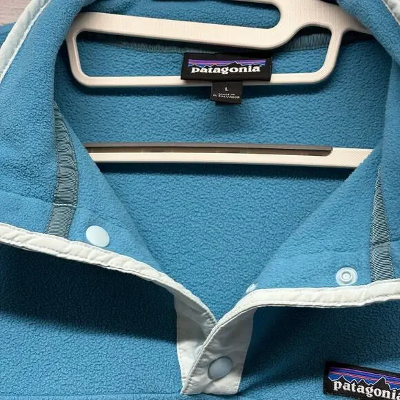 Patagonia Worn Wear Micro D Snap-T Fleece Sweatshirt Blue Size L - Picture 3 of 12